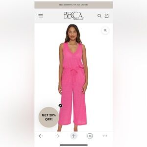 NWT BECCA Breezy Basics Wrap Front Jumpsuit Cover-Up